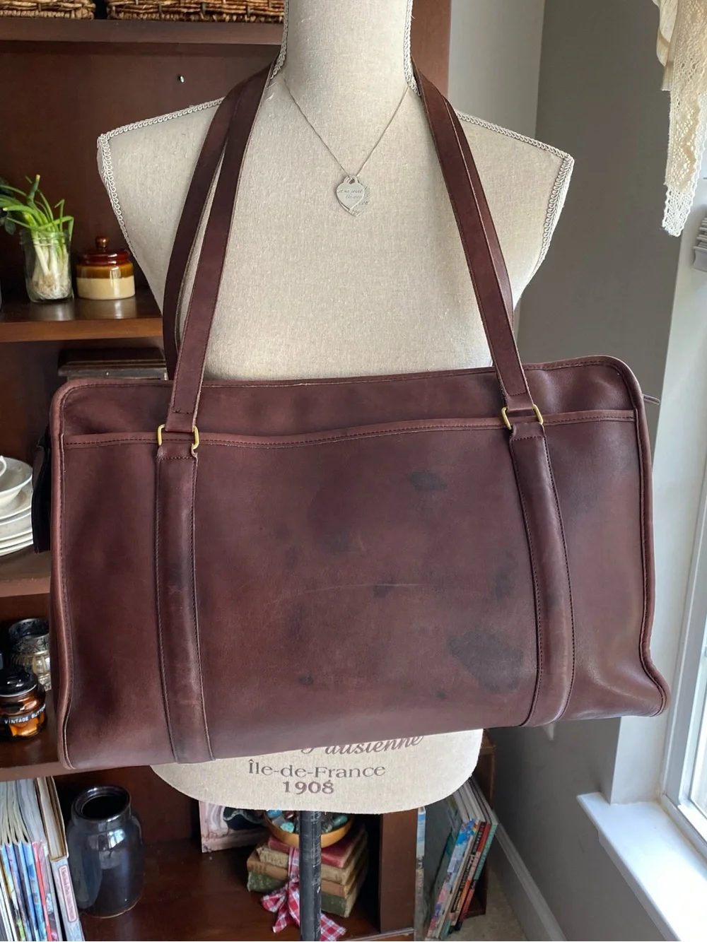 Vintage Coach Leather Tote Bag Classic Carryall Laptop Bag